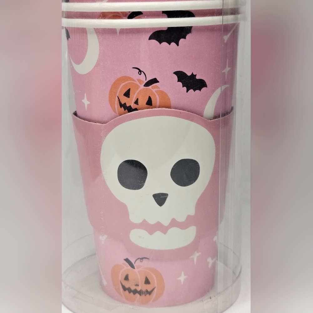 Spooky Halloween Cups with Lids And Sleeves 12ct